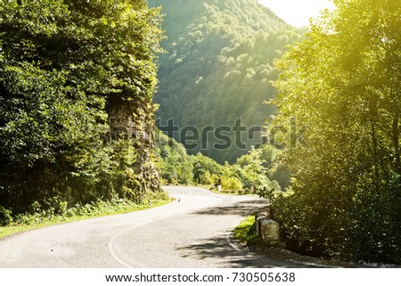 Mountain road in the mountains. Georgia


