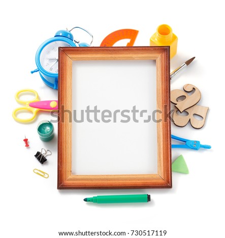school supplies isolated at white background