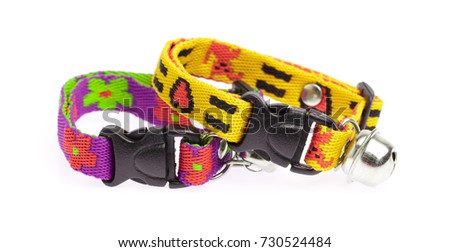 two dog collar isolated over white background