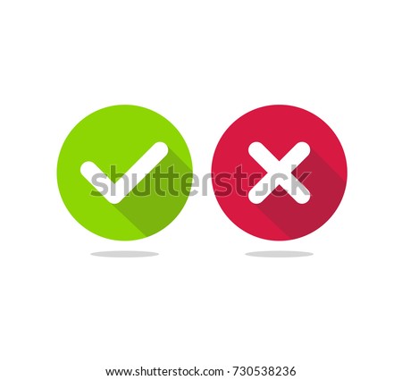 check mark icon. Tick and cross signs. Vector illustration.