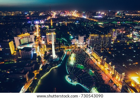 The cityscape in night