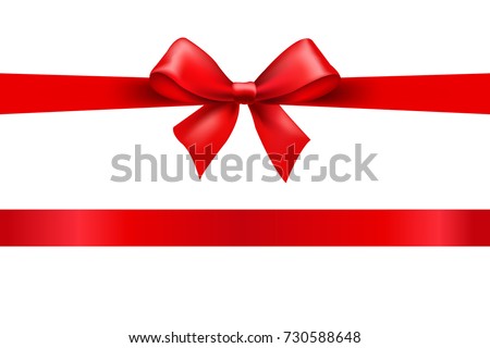 Red Bow Gradient Mesh, Vector Illustration Royalty-Free Stock Photo #730588648