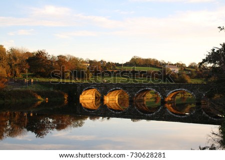 Reflection of llen river Skibbereen west Cork Ireland