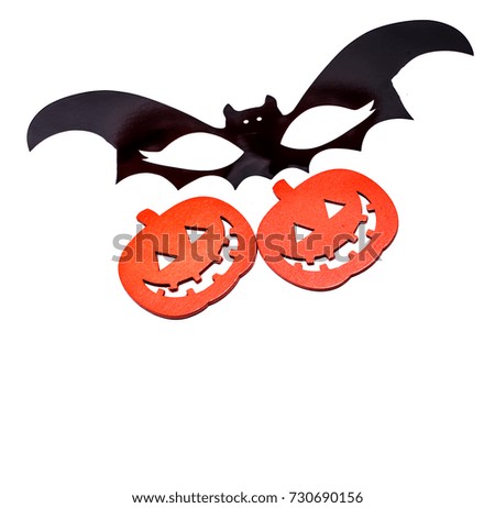 Halloween decorations isolated on white