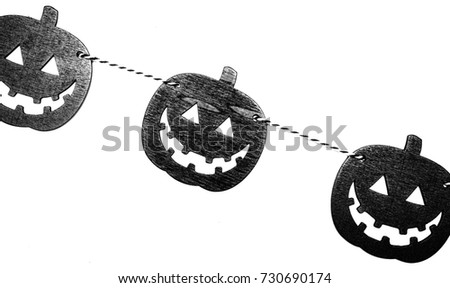 Halloween decorations isolated on white