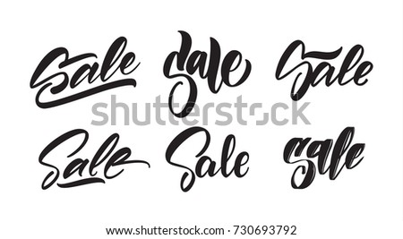 Vector illustration: Set of hand lettering type of Sale. Season offer