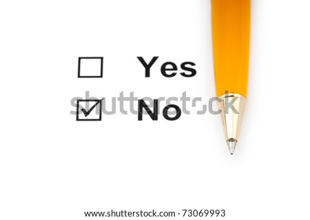 Check boxes and pen isolated on the white