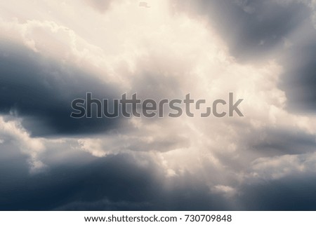 Cloudy sky before heavy rain at rainy season
