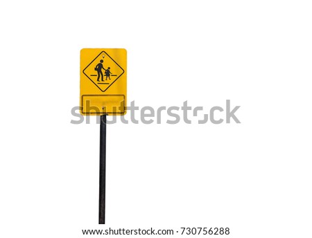 Cross road sign School isolated from white background