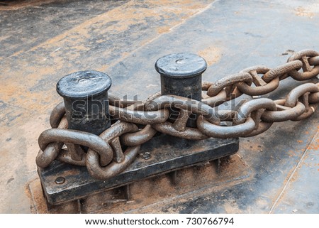 iron chain in shipyard