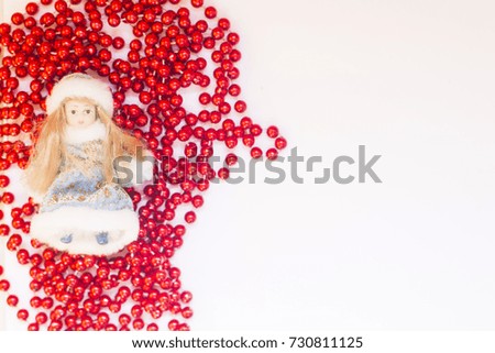 New Year background with Snow Maiden for inscriptions