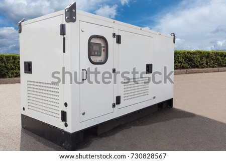 Mobile diesel generator for emergency electric power Royalty-Free Stock Photo #730828567