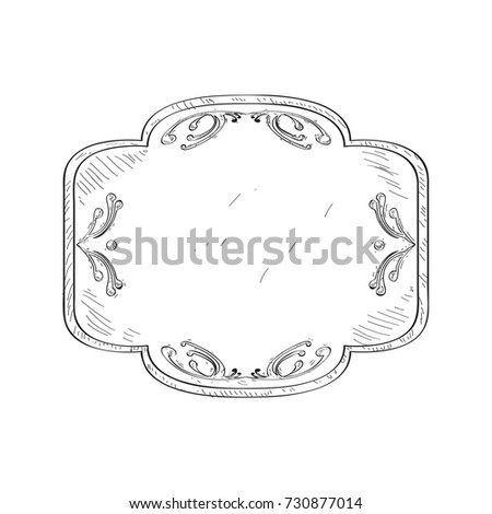 Isolated empty vintage sale label, Outline vector illustration