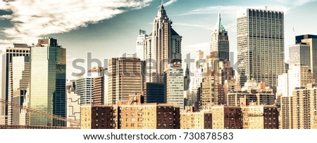 Downtown Manhattan. Beautiful New York skyline.