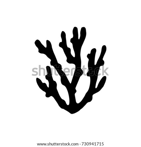 sea coral silhouette vector black