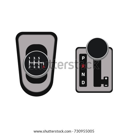 mechanical and automatic gearbox. Isometric vector illustration Royalty-Free Stock Photo #730955005