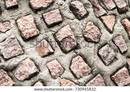 Closeup photo of multi-colored mosaic stones.  
