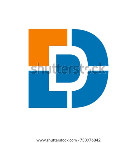 D logo initial letter design template vector