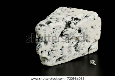 cheese dor blue on the black background