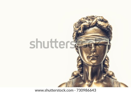  blind lady justice or Iustitia / Justitia the Roman goddess of Justice Royalty-Free Stock Photo #730986643