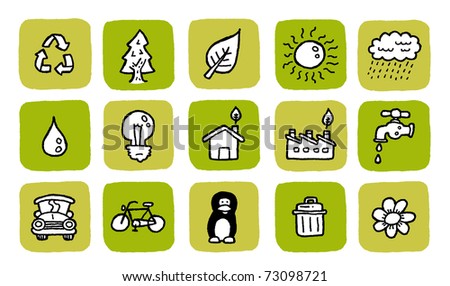 doodle icon set - green