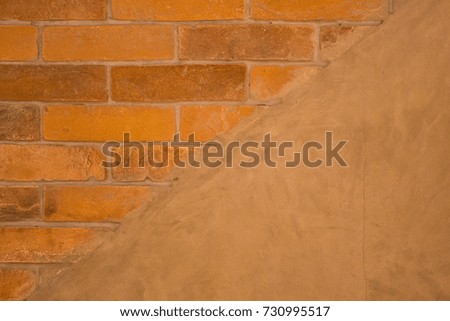 red brick with plaster wall
