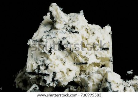 cheese dor blue on the black background