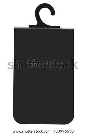 Blank Black Cardboard Sale Tag Empty Price Label Badge Background, Vertical Isolated Macro Closeup Copy Space, Large Detailed