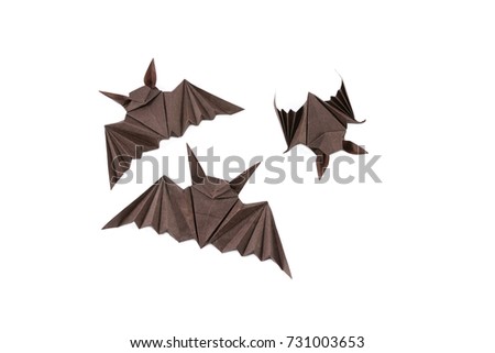 Halloween decoration, brown paper Bats
