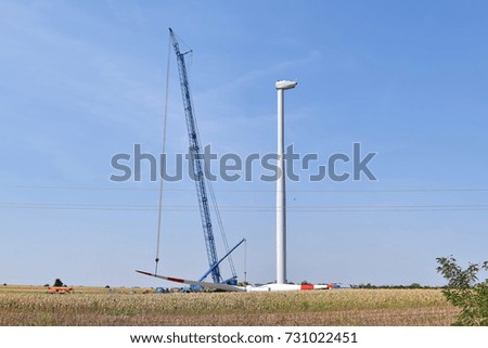 Wind farm - construction Royalty-Free Stock Photo #731022451