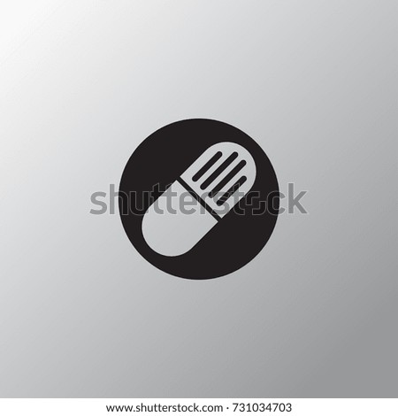 Pill icon in trendy isolated on grey background.Vector illustration.