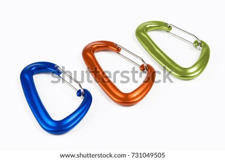 carabiner on white background,carabiner for a hammock