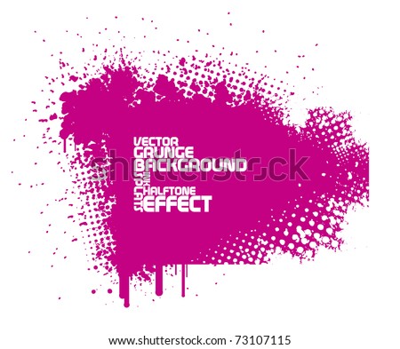 abstract pink grunge background with splats and halftone effect