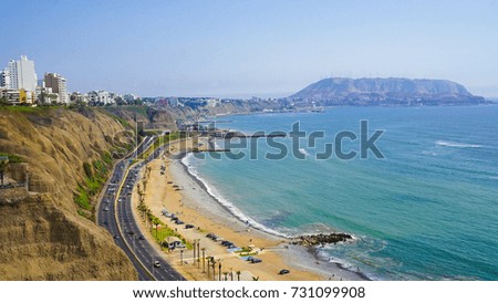 Miraflores Coastline in Lima Peru