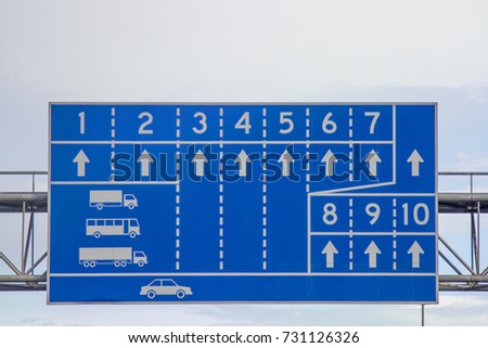 Sign of the car runway white symbol with blue background