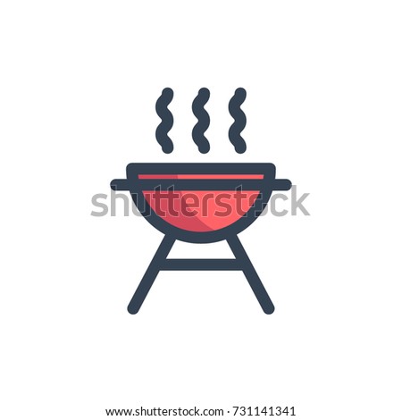 barbecue icon vector. barbecue filled outline style design