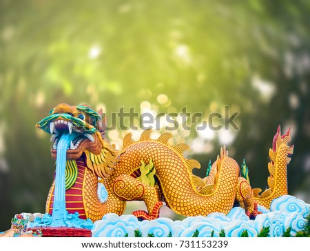 Big dragon background blurred