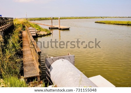 Photo pictureLandscape of The Po Delta River in Italy