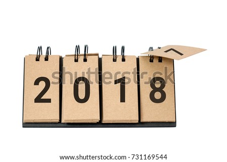 New Year 2018 is coming concept. Happy New Year 2018 replace 2017 concept isolated on white background. This picture have clipping path for easy to use.