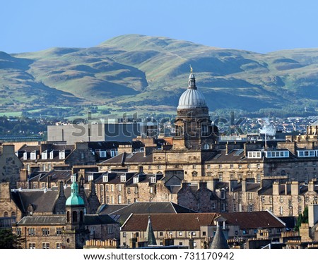 Edinburgh skyline with dome of Old College, University of Edinburgh