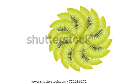 Kiwi fruit  on white background