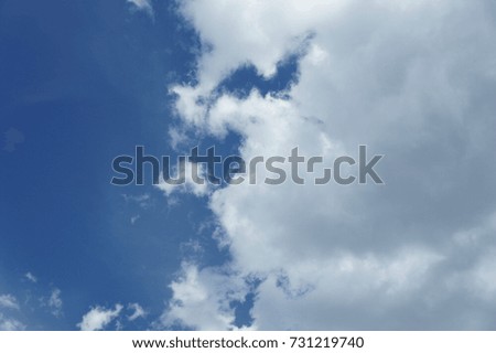 Cumulus clouds in a blue sky.