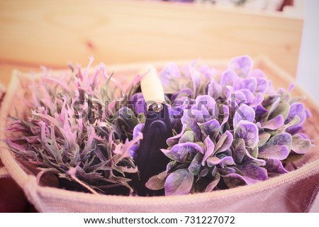 Selective focus of Flower for sell at shop in vintage tone concept for romantic mood and tone, I love you in Valentine’s day, gift for Happy new year 2019