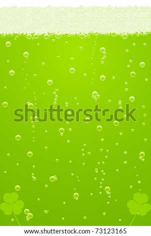 Vector green beer texture with clover for St. Patricks Day
