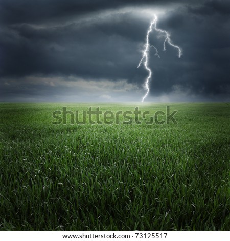 Storm, thunder on the field