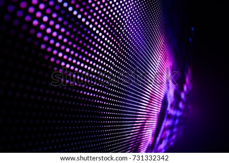 Abstract LED Light wall falling out of focus