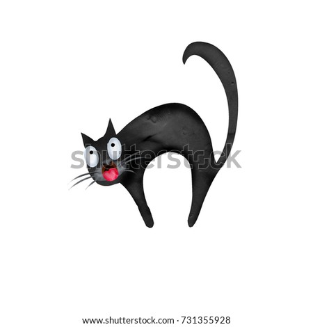 Halloween Plasticine black cat 3d icon