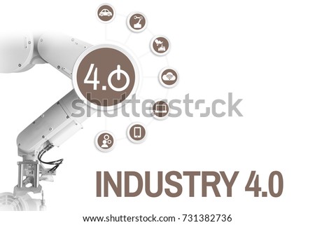 4.0 Industrial robot arms brown lettering