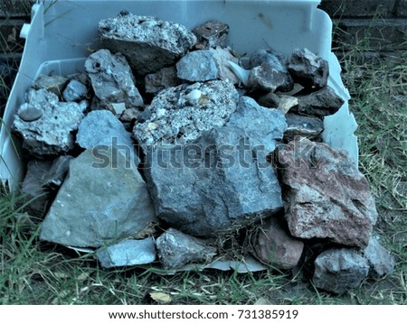 Special rock collection in a pile.