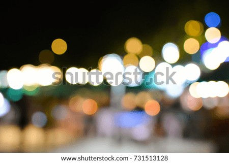 Blurred bokeh of the light in the night